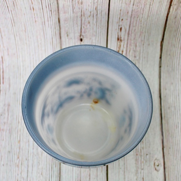 🔺SOLD🔺Mid Century Frosted + Blue Floral 6" Plant Pot MCM - Picture 3 of 3